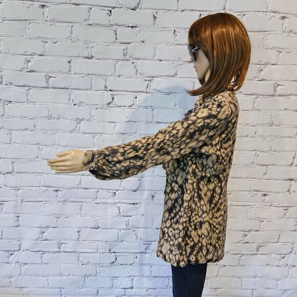 T TAHARI - Silk, , long sleeve blouse with ruffle accents - Picture 5 of 11